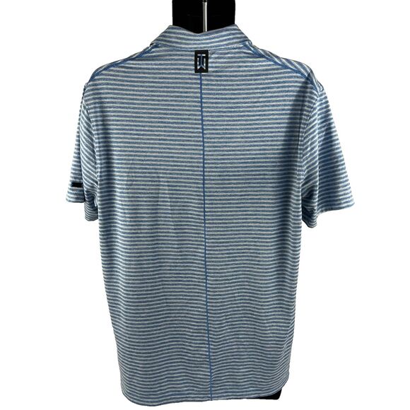 Mens Nike Dri-Fit Tiger Woods Golf Short Sleeve Polo Shirt Size Medium Striped - Picture 6 of 7